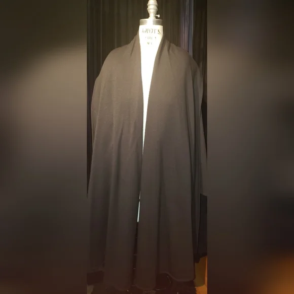 Vtg. Donna Karan 100% pure double sided wool knit shoulder pads cardigan coat L - Picture 12 of 16